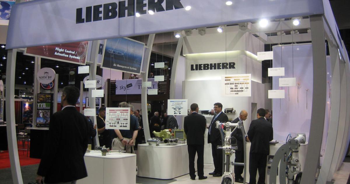 Liebherr-Aerospace booth at the 2012 NBAA Convention