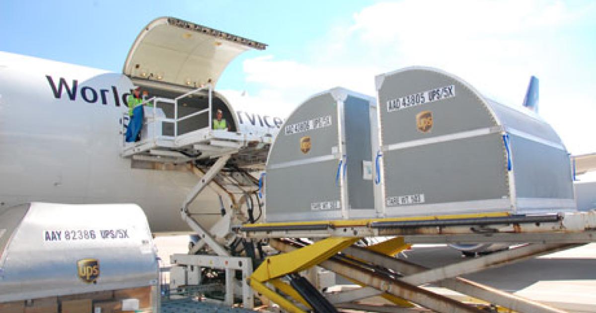 Cargo carrier UPS has developed a prototype fiber-reinforced plastic container that will help control cargo-hold fires. (Photo: UPS)