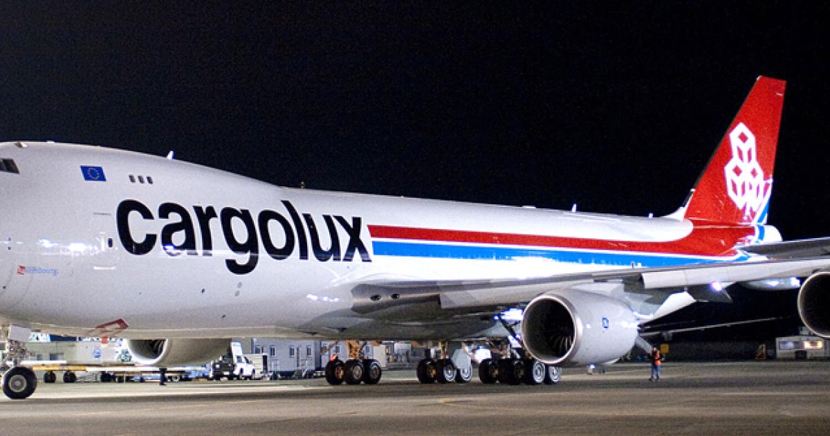 The first 747-8F destined for Cargolux will remain in Everett, Wash., for an indeterminate time while Boeing and the type’s launch customer try to settle contractual differences. 