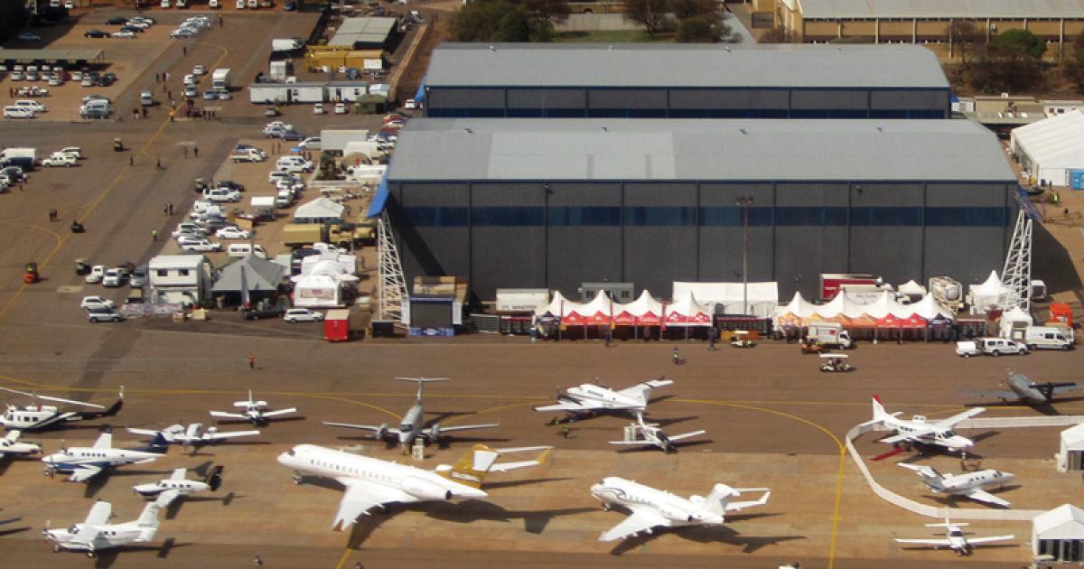 Business aircraft dominated the static park at the Africa Aerospace & Defence show. Africa offers a healthy market for both corporate jets and utility company transports such as the King Air and Caravan. (Photo: David Donald)