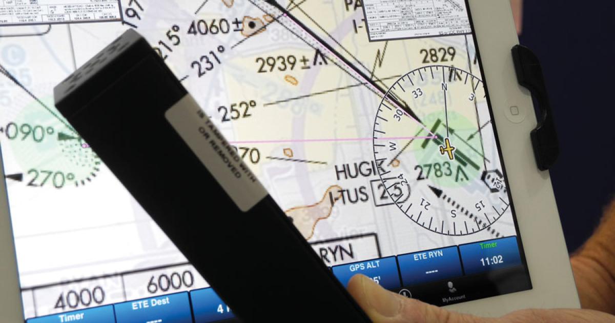 Guardian Avionics introduced tablet-to-aircraft devices to display aircraft data on iPad and Android tablets.
