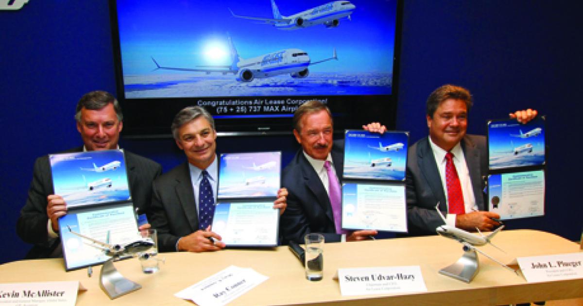 Air Lease Corp. signed for 75 Boeing 737 MAXs yesterday at Farnborough 2012.
