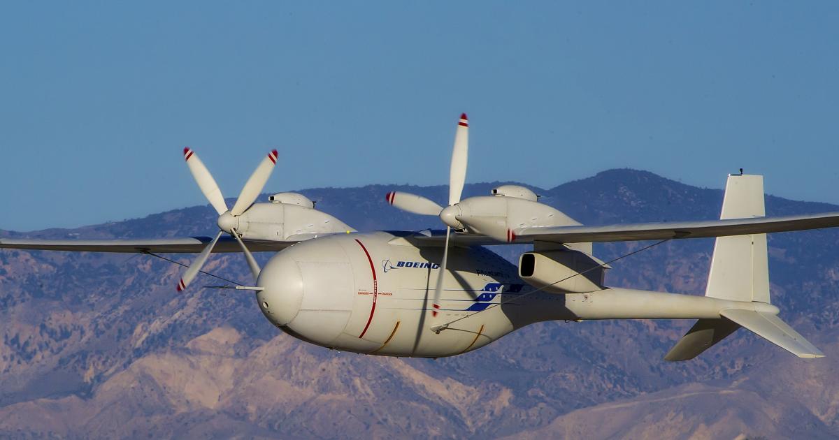 The U.S. Missile Defense Agency will place the first payload on the Phantom Eye high-altitude, long-endurance UAS. (Photo: Boeing)