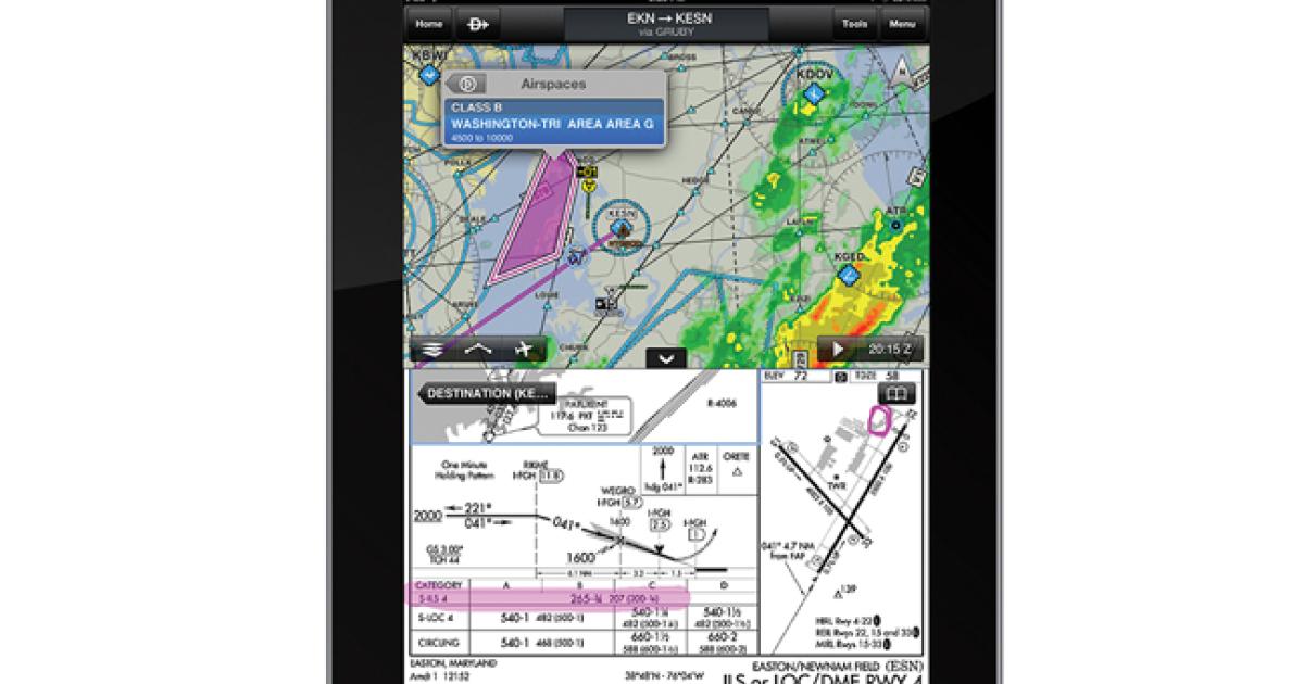 An upgrade to Garmin Pilot features dynamic maps that let the user customize and annotate the maps.
