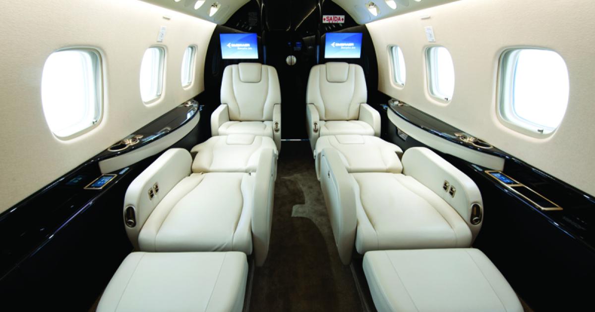 The new Legacy 600 and 650 layout features four full-flat berthing seats as standard.