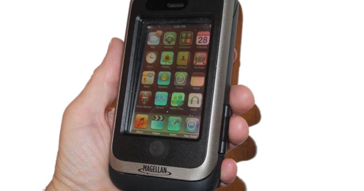 Magellan’s ToughCase  gives the iPod GPS capability.