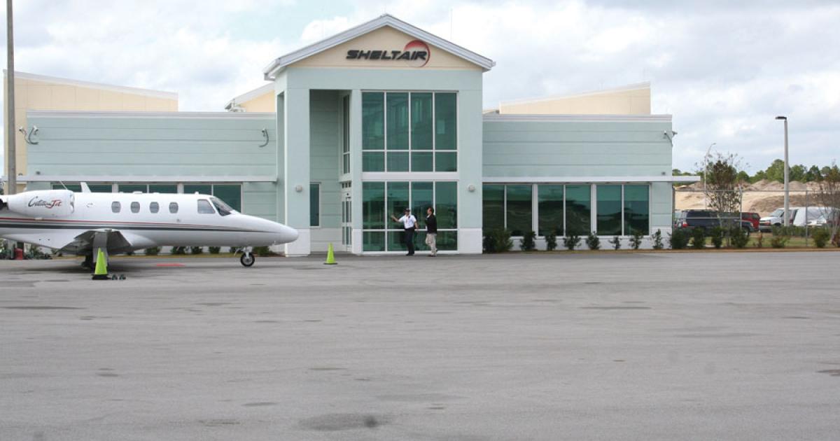 Sheltair operates a 5,200-sq-ft facility at Northwest Florida Beaches Airport and plans eventually to double its footprint at the airport with an expansion project that also includes the addition of a 20,000-sq-ft hangar.