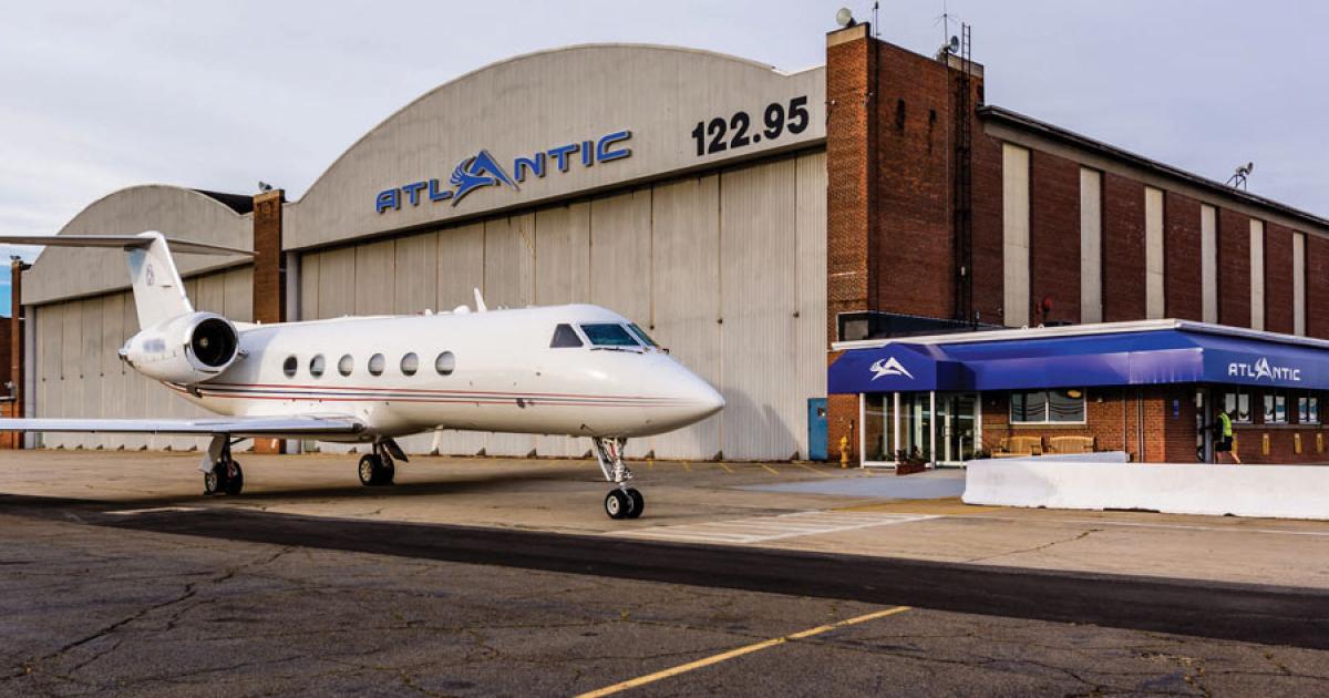 Atlantic’s four hangars, where some aircraft rode out the storm, withstood Superstorm Sandy, but they needed to be power-washed before they could once again house the FBO’s 20 based turbine aircraft.