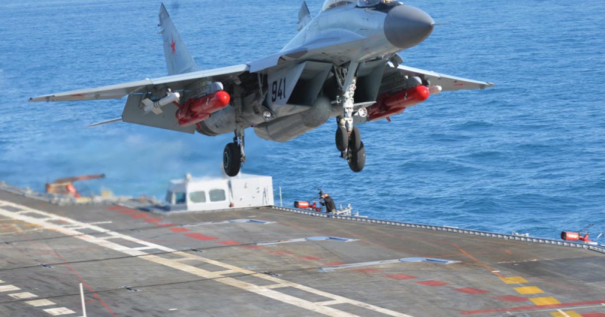 Having completed flight trials from the ship’s deck, Russia’s MiG now turns its attention to training Indian pilots in ship-borne ops
