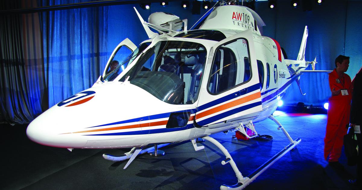 AgustaWestland formally unveiled the latest addition to its lineup, the AW109 Trekker, this week at Heli-Expo. It is the OEM's first light twin to offer skid landing gear.