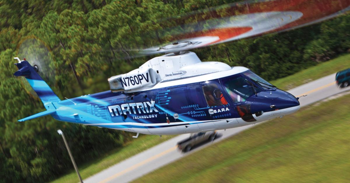 Sikorsky has fitted an S-76 with a lidar and various cameras for expanded operational automation.