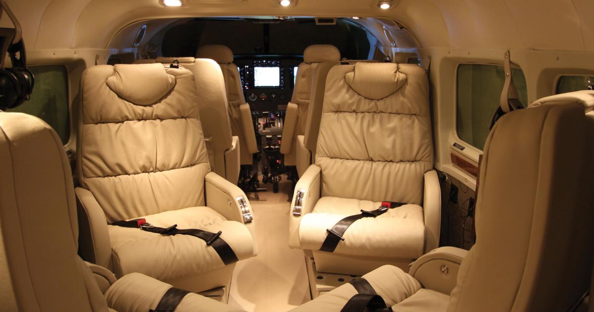 Wipaire’s custom interiors include this completion of a Grand Caravan on Wipline floats.