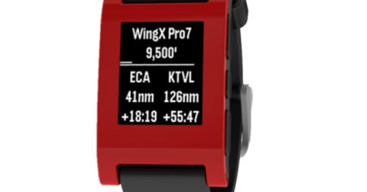 The Pebble smart watch can now display navigation information and provide vibration warnings for WingX Pro7 subscribers.