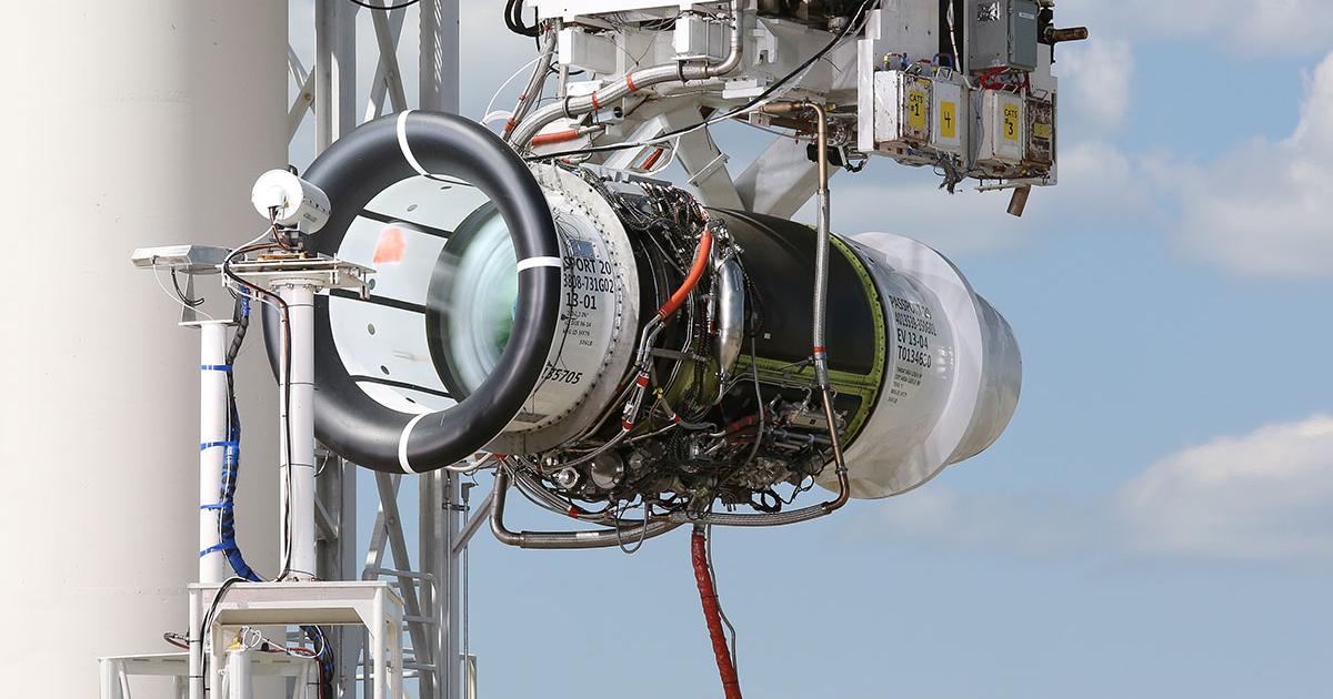 GE Aviation is continuing ground testing of its Passport engine, chosen by Bombardier to power its ultra-long-range Global 7000 and 8000, while it revises plans for flight testing. The powerplant was originally slated to fly last month on GE’s new Boeing 747-400 testbed, but will instead be tested on its older 747-100 flying testbed later this year. The company said this will not affect certification plans, with Passport certification still expected next year. (Photo: GE Aviation)