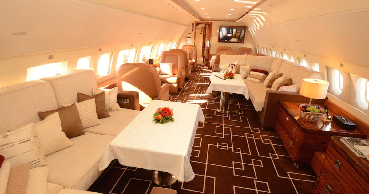 Jet Aviation recently finished an interior for a private Airbus ACJ319 created by the Jet Aviation Design Studio and completed at Jet Aviation Basel. The ACJ319 is managed by Austrian operator MJet and is certified to accommodate 19 passengers on charter flights. 