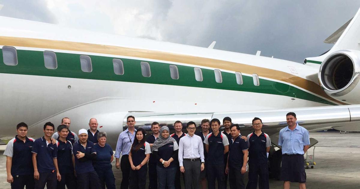 Jet Aviation Singapore has been selected to perform the first 8C inspection on a Bombardier Global Express in Asia-Pacific region.