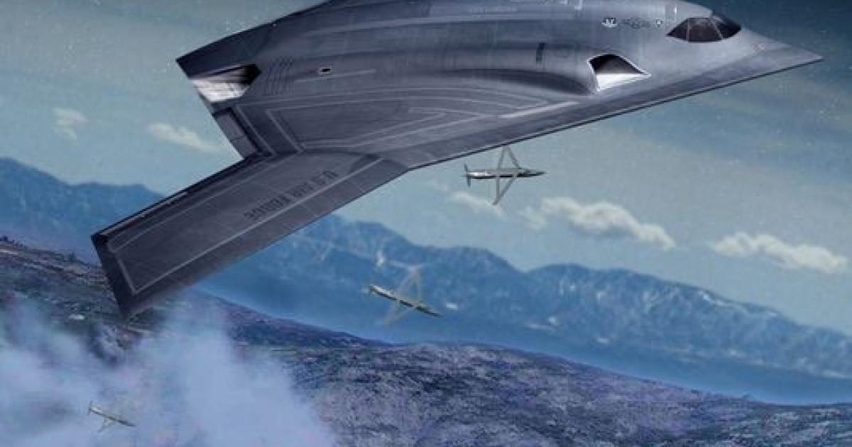 Shown is an earlier Northrop Grumman concept drawing of a stealthy attack aircraft; it has not revealed specifics of the LRS-B.