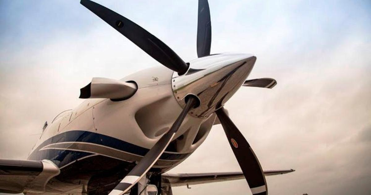 The five-blade composite Hartzell propeller is an option for the Piper M500 and retrofittable to the Meridian.