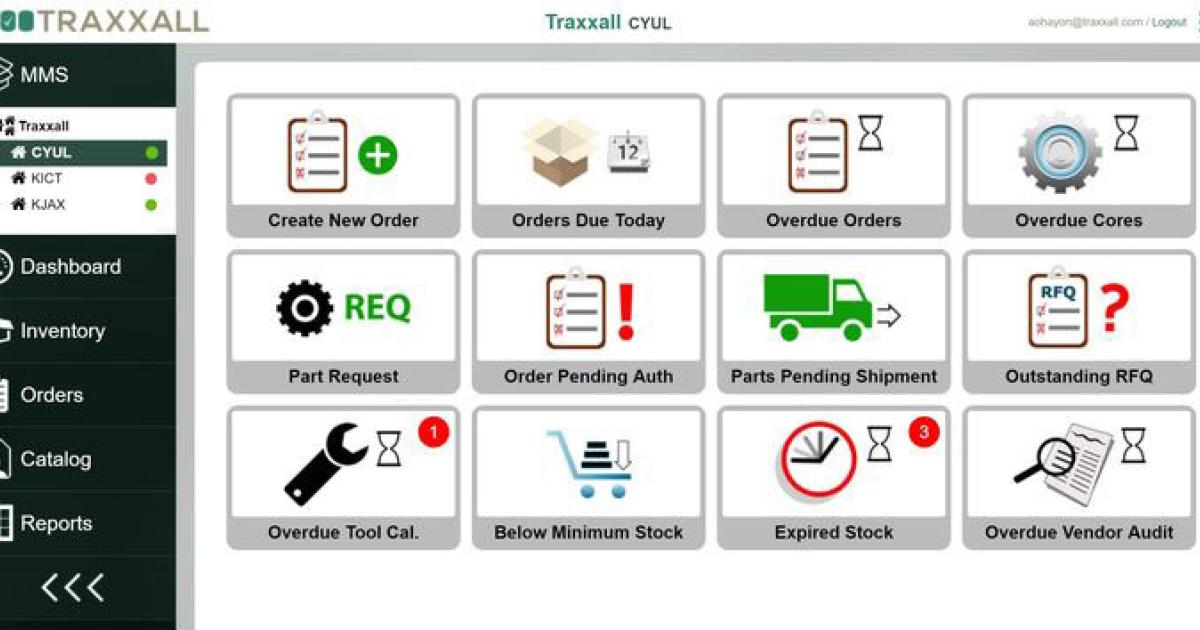 Traxxall's new Inventory Management Module is designed for seamless integration with its existing maintenance tracking software.