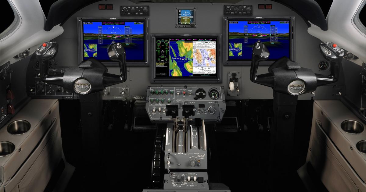 The new Garmin G5000 flight deck for the Citation Excel/XLS. Certification is planned in late 2018. (Photo: Garmin)