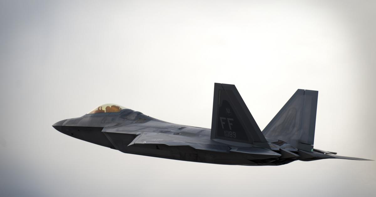An F-22 Raptor takes off during Red Flag 14-1 exercise at Nellis Air Force Base, Nevada, in 2014. (Photo: U.S. Air Force)