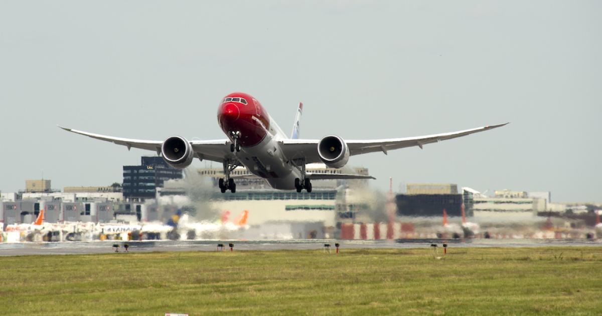 Norwegian applied to fly Boeing 787s from Europe to the U.S. under an Irish operators' license in 2014. (Photo: Norwegian Air Shuttle)