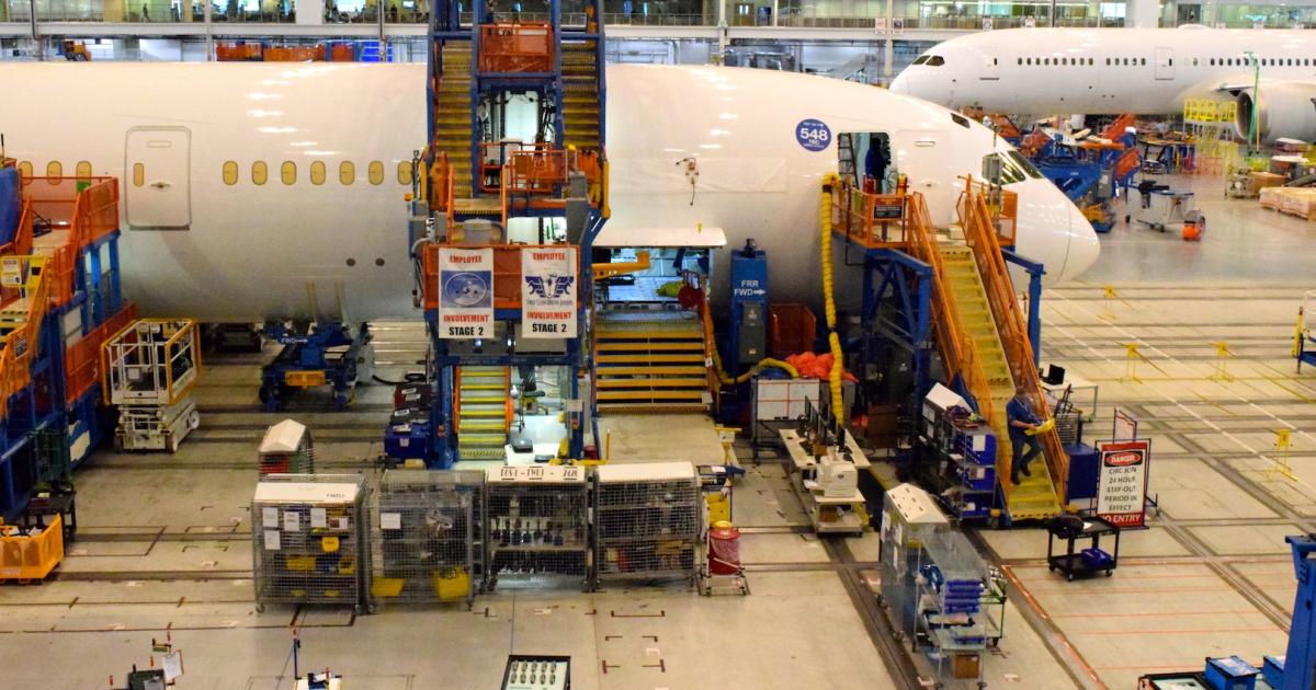 The second 787-10 Dreamliner cycles through final assembly at Boeing's facility in North Charleston, S.C. (Photo: Bill Carey)