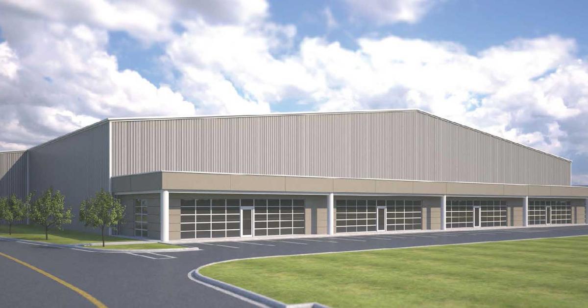 This artist's rendering shows Western's plans for a 30,000-sq-ft corporate hangar at Texas's Austin-Bergstrom International Airport. Intended for based customers, the facility will be managed by Signature Flight Support as part of its FBO there.