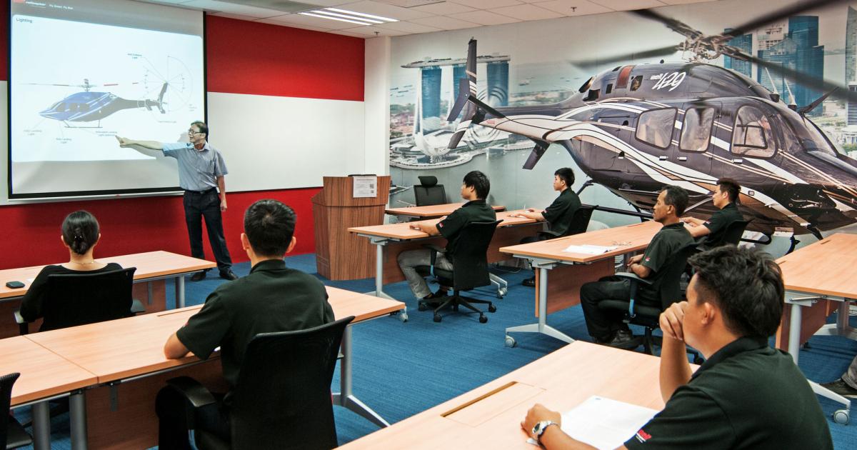 Training is a big component of the Singapore Bell facility. The Textron Aviation subsidiary sends instructors from the U.S. on an as-needed basis to keep the 55 technicians up to date.