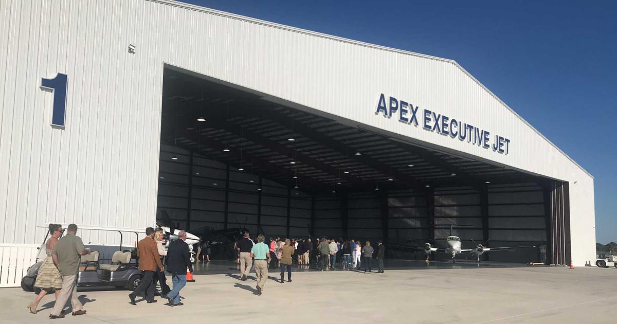 The new 28,000 sq ft hangar at Apex Executive Jet Center, one of three service providers at Florida’s Orlando Melbourne International Airport, was part of a $3.5 million expansion program, and nearly doubled the facility's aircraft storage space.