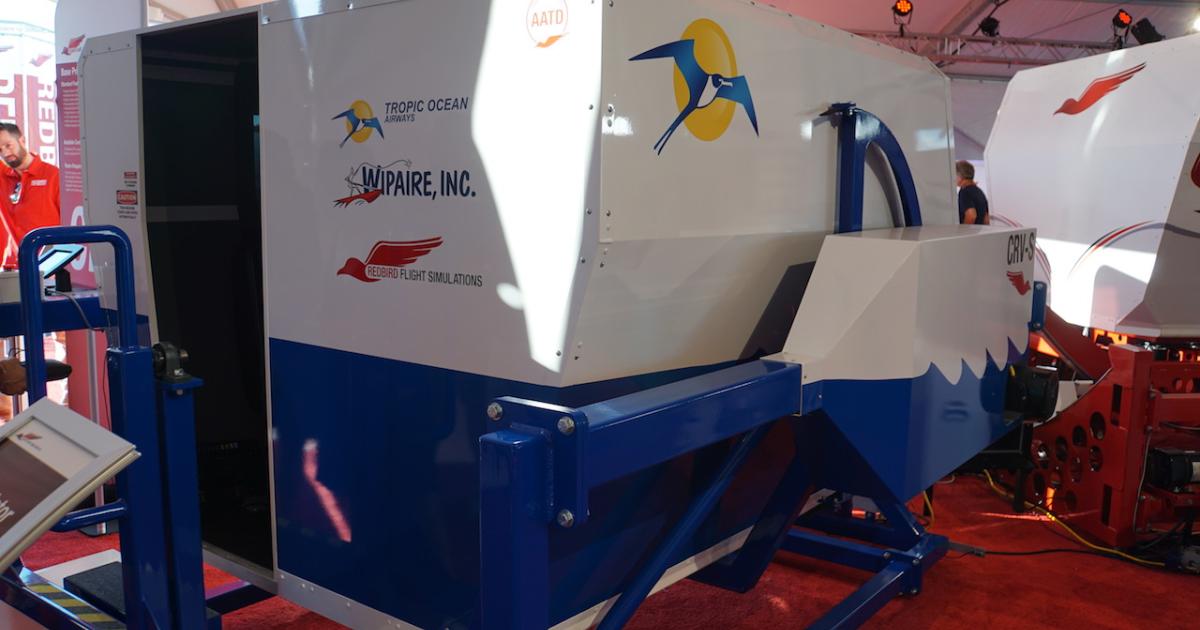 The Redbird Caravan on floats simulator is fitted with hardware that replicates the float landing gear and water rudder controls. (Photo: Matt Thurber)
