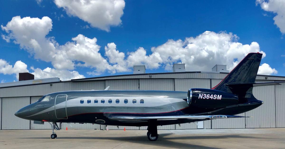 New technology in aircraft paint selection and coating systems enables more options for designers to get creative with aircraft paint schemes, such as on this Falcon 2000.