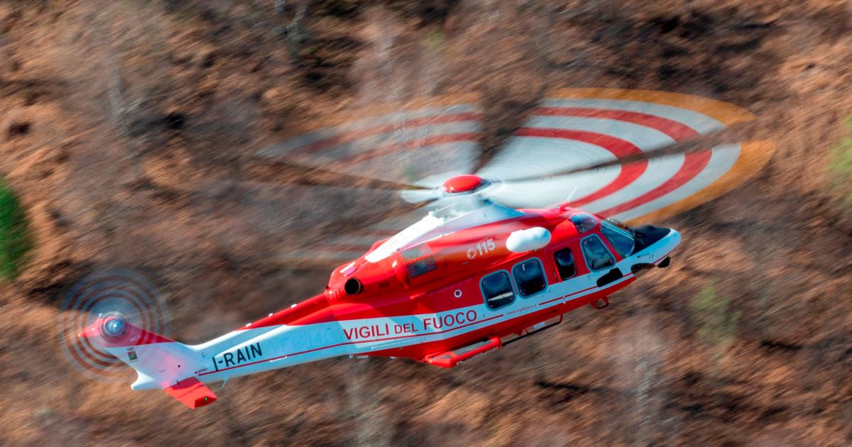 Italy's Vigili del Fuoco has taken delivery of two of three AW139s as part of a $50.6 million deal signed in 2018. (Photo: Leonardo)