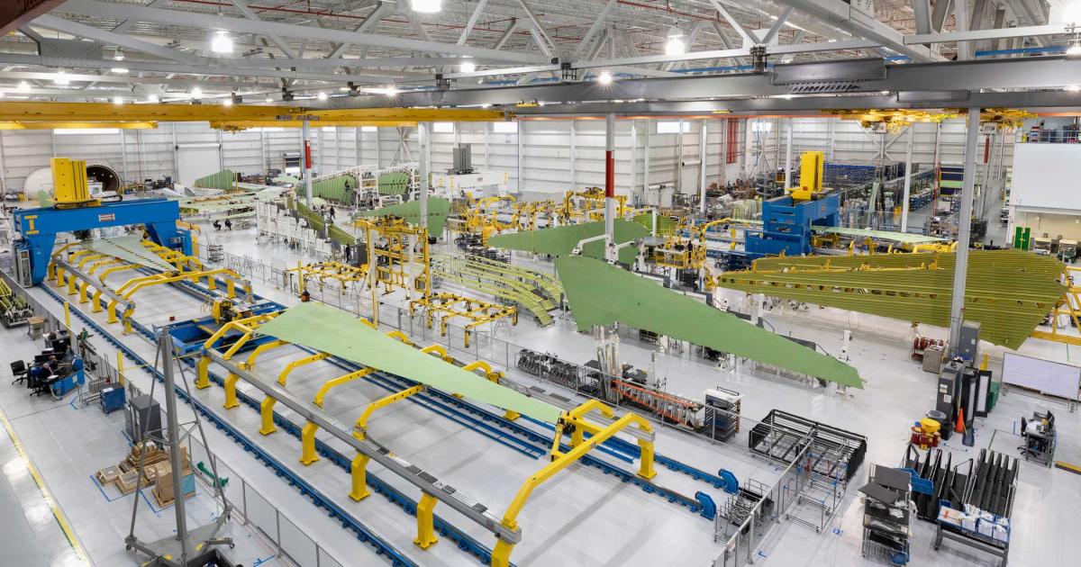 Gulfstream dedicated this 290,000-sq-ft production facility in Savannah, Georgia to wing and empennage work.