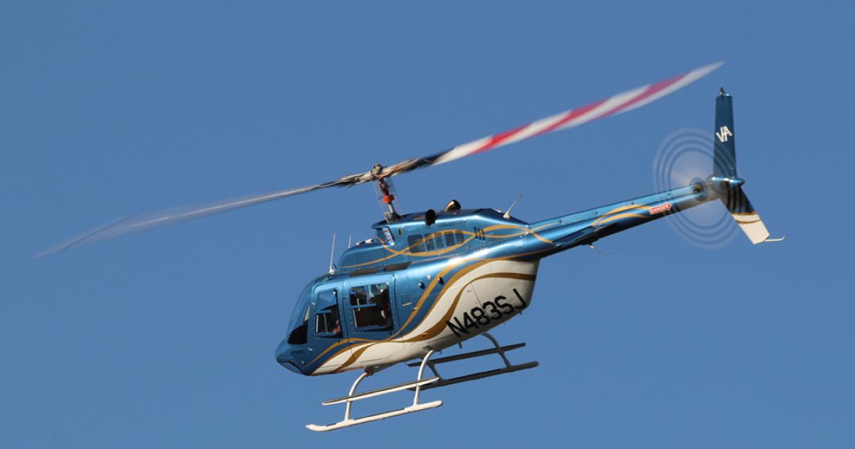 Van Horn Aviation's latest Bell 206B main rotor blades to receive FAA approval are designed to provide the feel and ride of metal blades while providing the performance of composite blades. (Photo:  Van Horn Aviation)