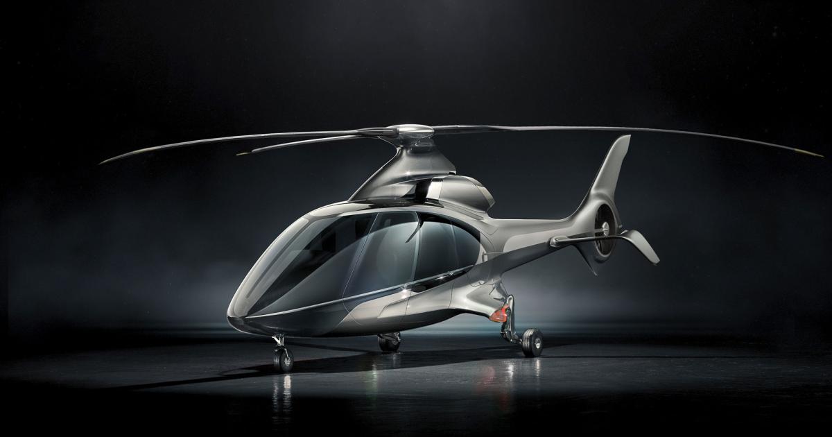The Hill Helicopters HX50 turbine light single will sport a composite three-blade main rotor, retractable landing gear, and a ducted tail rotor. First flight is expected in 2022, with deliveries planned to start a year later. (Photo: Hill Helicopters)