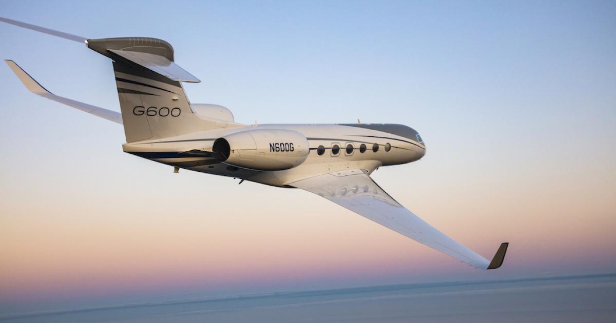 Gulfstream's G600 is now registered in Europe with delivery of the first model under EASA validation. (Photo: Gulfstream Aerospace)