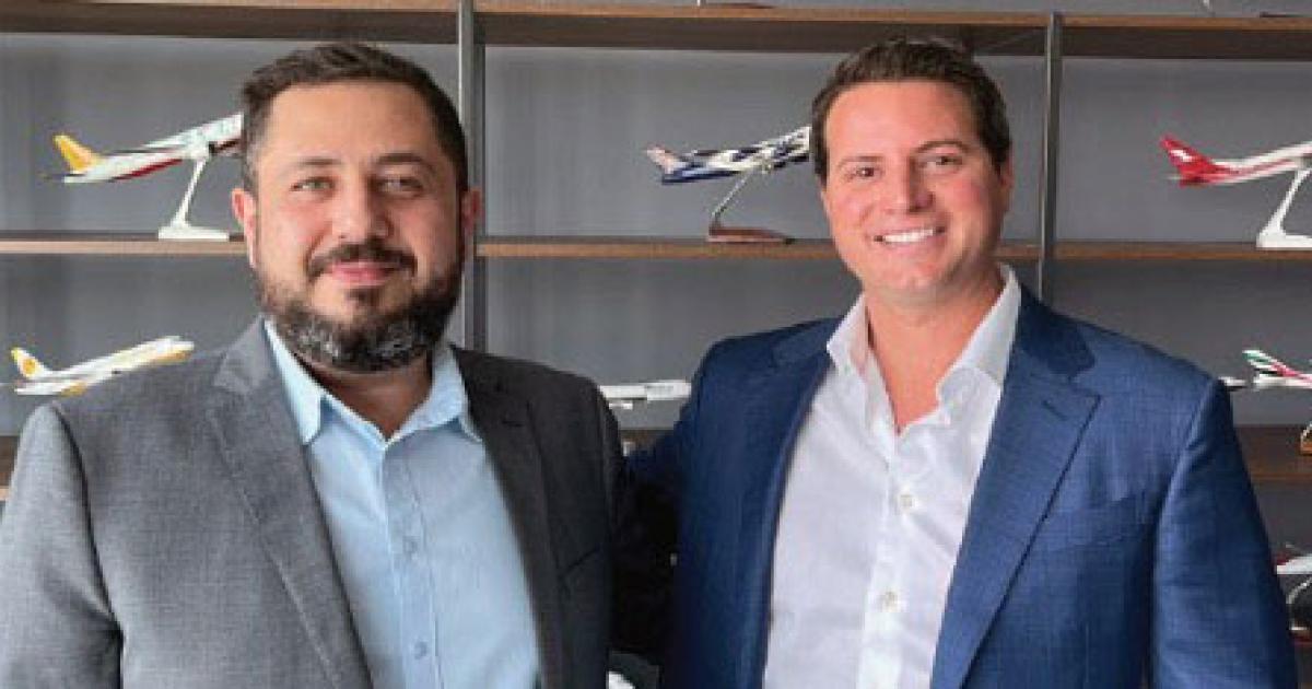 Ammar Alhussari (l.), founder and CEO of Prime Trip Support, and AEG COO Chris Clementi believe the new agreement between the two companies will enhance their offerings and services, benefitting their customers.