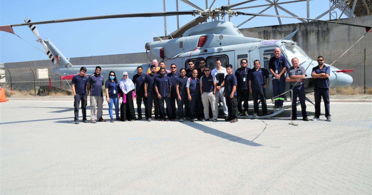 The Jet Aviation Fujairah team that performed the Bell 412 overhauls. (Photo: Jet Aviation)