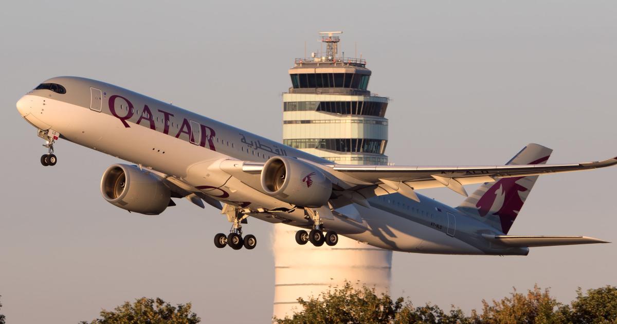 Qatar Airways has grounded 19 Airbus A350s due to degradation of the airplanes' composite surface below the paint. (Photo: Flickr: <a href="http://creativecommons.org/licenses/by-nd/2.0/" target="_blank">Creative Commons (BY-ND)</a> by <a href="http://flickr.com/people/fklebl" target="_blank">Florian Klebl</a>)