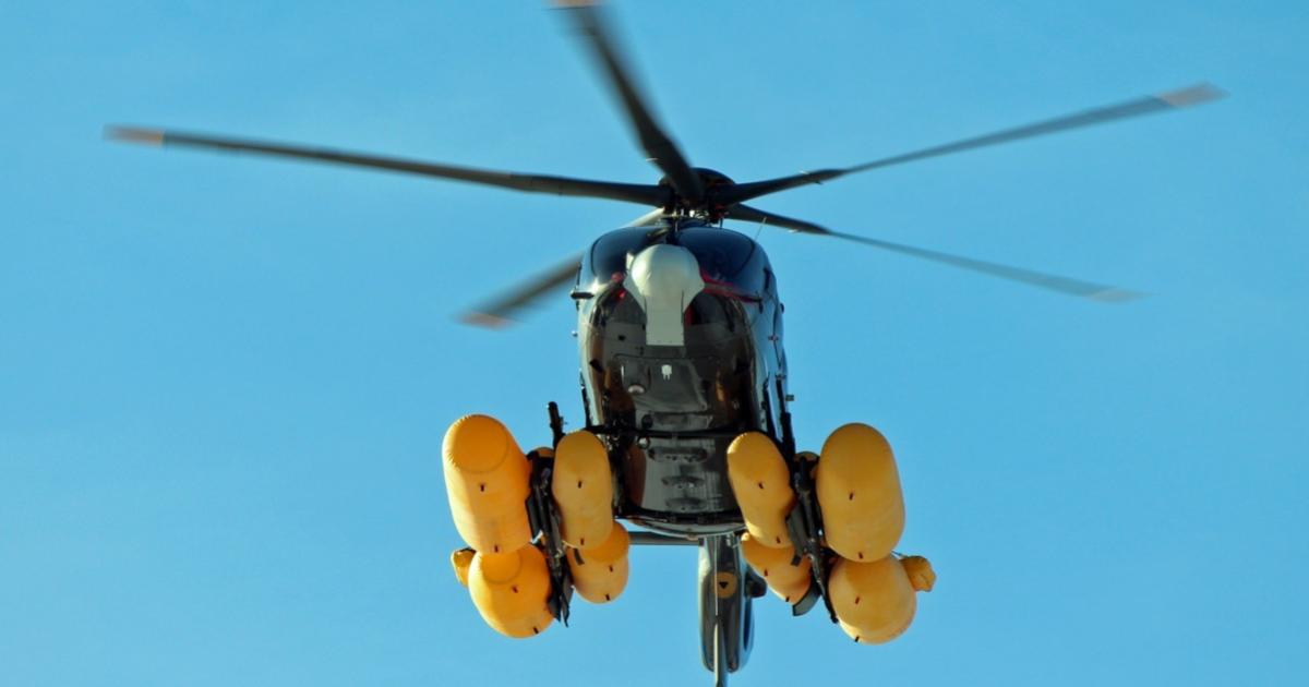 Dart Aerospace has now earned U.S. FAA approval for its emergency float system aboard five-blade H145s in addition to Canadian and European approvals. (Photo: Dart Aerospace)