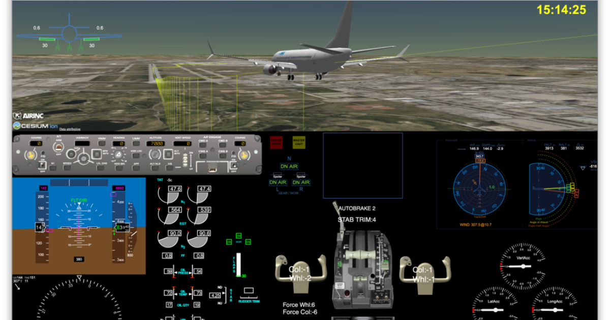 AIRINC's animation software lets operators replay how flights went using real aircraft data. (Image: AIRINC)