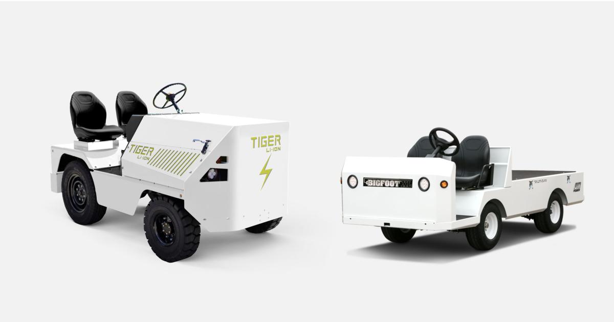 To meet the aviation industry's push towards sustainability, electric GSE provider Waev is bringing lithium-ion battery power to its Tiger and Bigfoot ground service equipment lines. (Image: Waev)