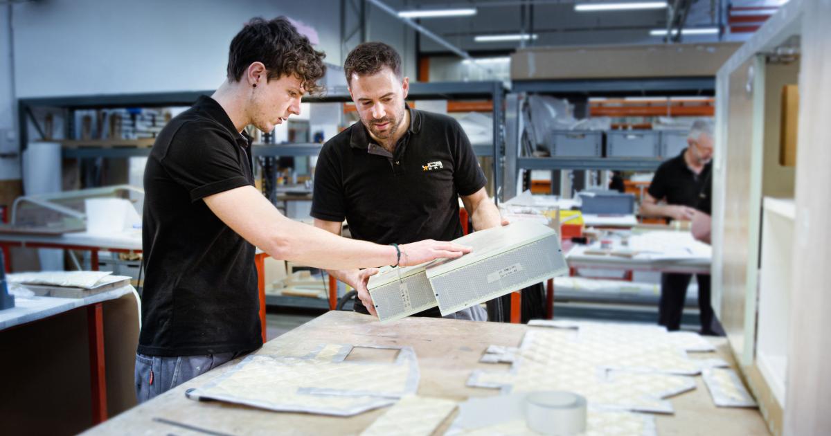 Production work is underway at AMAC Aerospace’s composites structures subsidiary JCB Aero in Auch, France. (Photo: AMAC)
