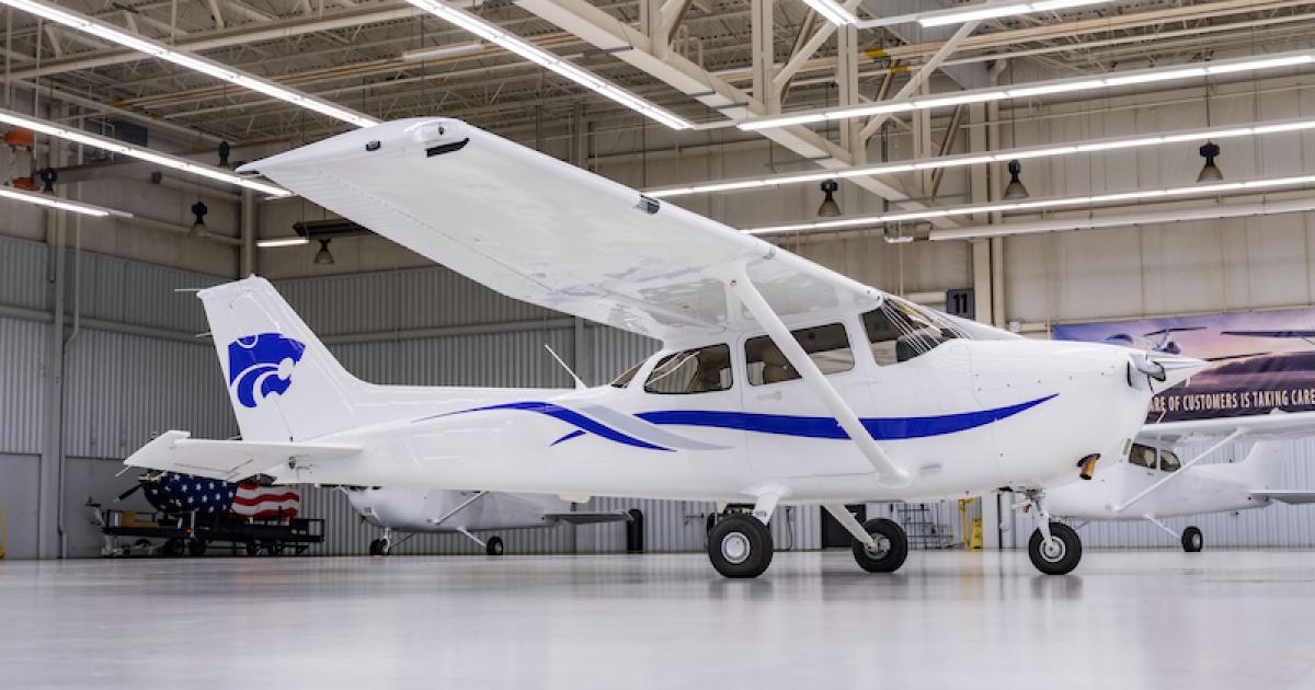 Kansas State University Salina Aerospace and Technology Campus will have a fleet of 22 Cessna 172 Skyhawks once its 10-aircraft order is fulfilled. (Photo: Texton Aviation)