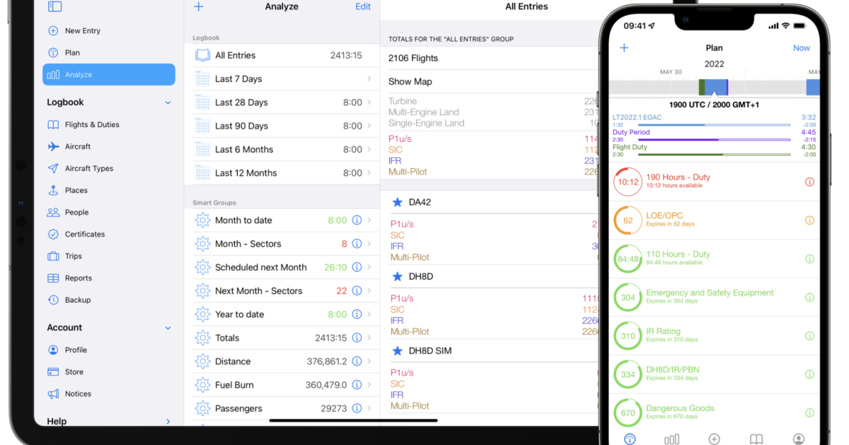 Coradine Aviation Systems has released a new version of its pilot logbook application designed for pilots flying all types of aircraft, from general aviation to airliners. (Photo: Coradine Aviation Systems)