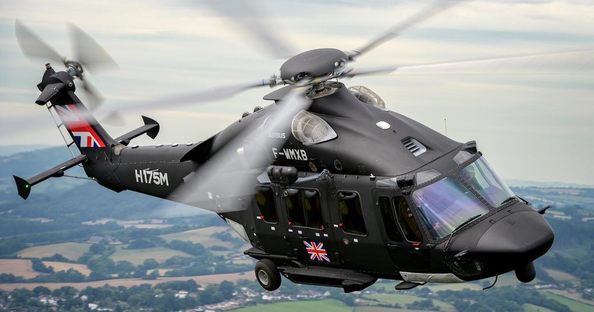 The H175M is one of the prime candidates to answer the UK’s New Medium Helicopter requirement, which is mainly aimed at replacing the Puma. (Photo: Airbus/Lloyd Horgan)