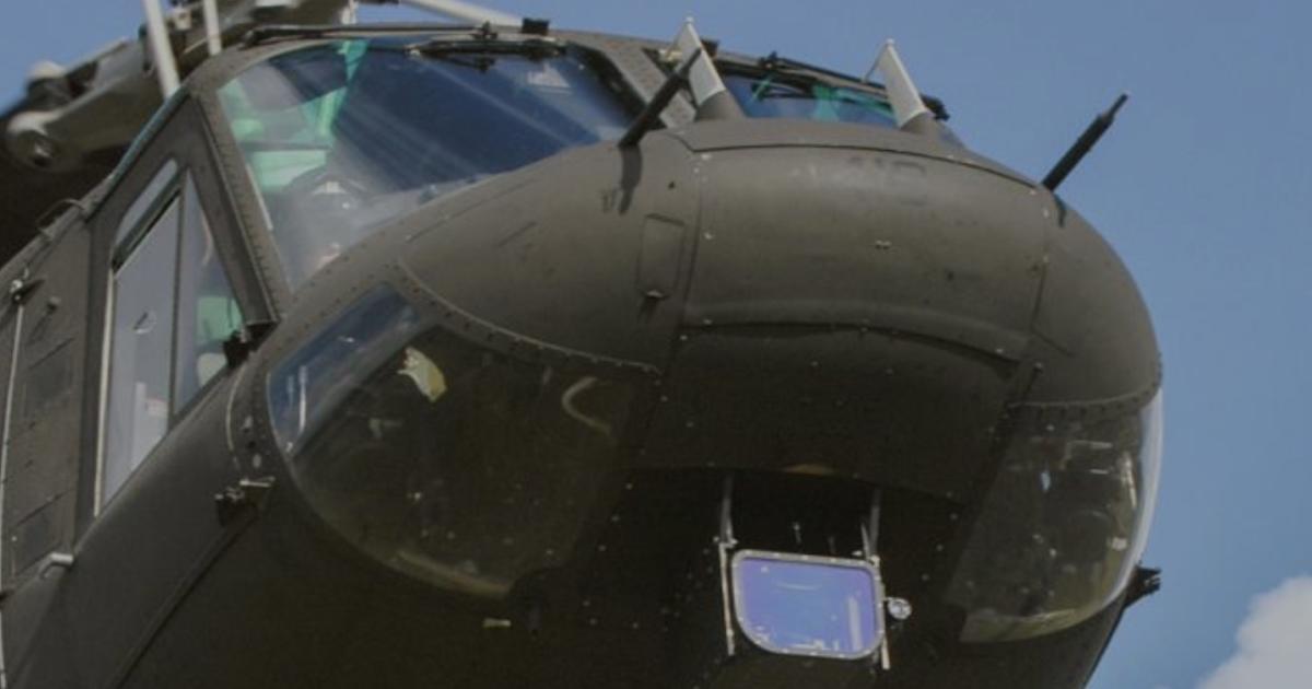 Leonardo's new-generation Loam-V2 dual-use laser for small to mid-sized helicopters builds on its larger, legacy system for military helicopters. (Photo: Leonardo)
