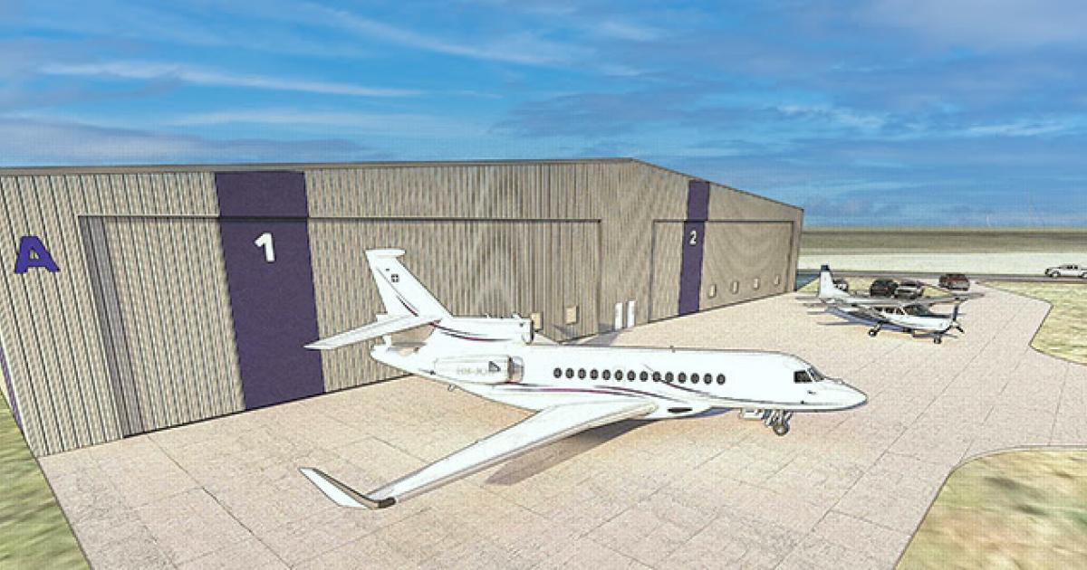 Business Aviation Group expects to begin construction of the nine-hangar project at Colorado's Yampa Valley Region Airport in November. (Image: Business Aviation Group)
