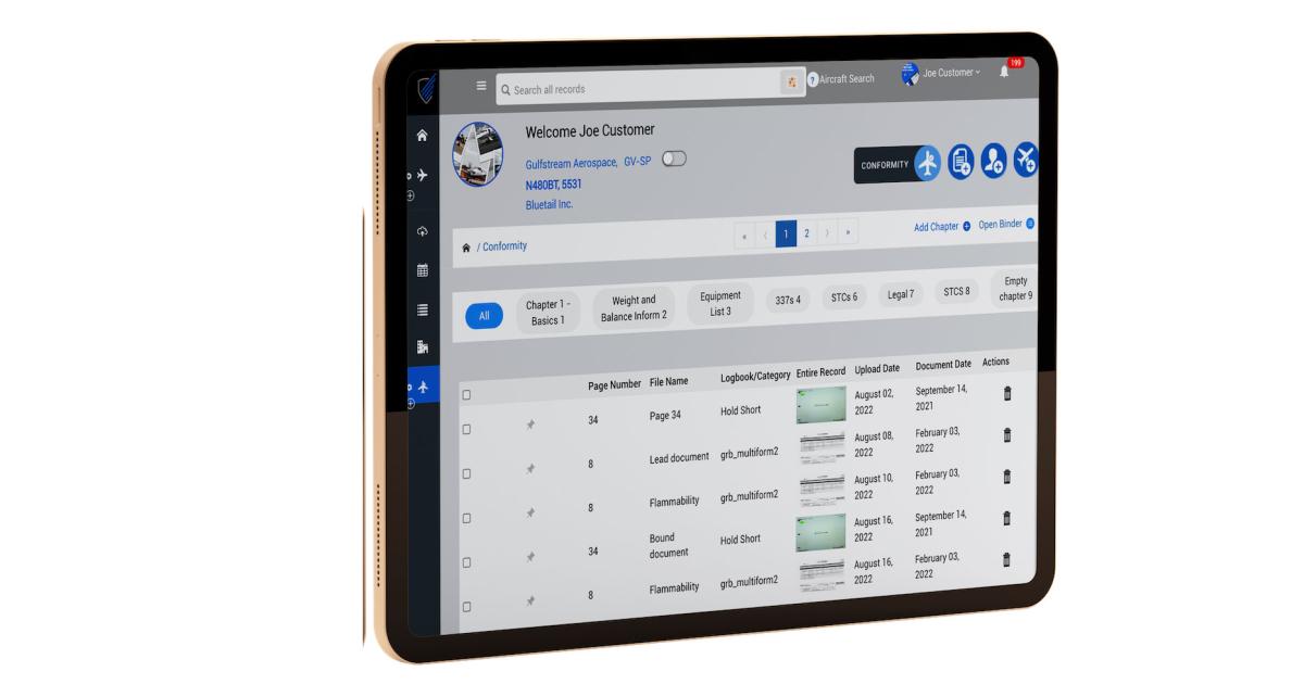 Bluetail has developed a new tool for its digital aircraft records platform aimed at easing the task of FAA Part 135 conformity.